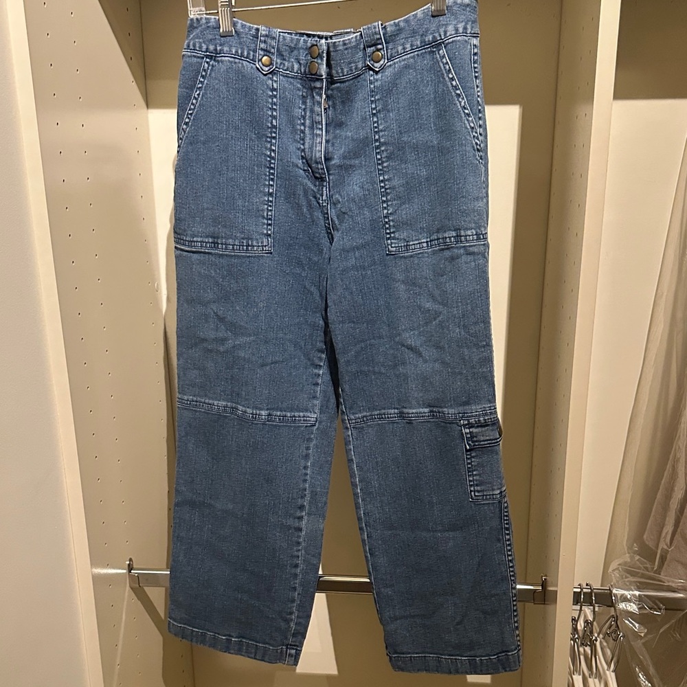 Blue Denim Cargo Pants
